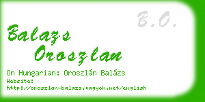 balazs oroszlan business card