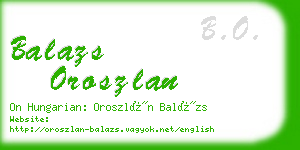 balazs oroszlan business card